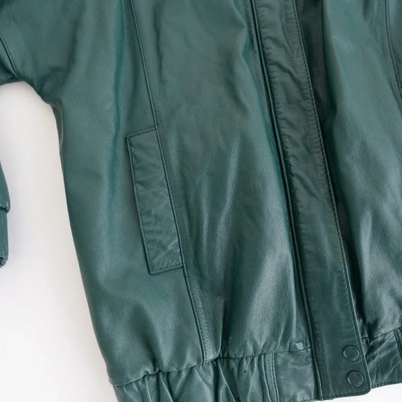Pelle Hunter Green  Leather Bomber Jacket Med - Picture 9 of 13